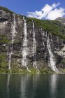 Norvegia, fiordo di Geiranger, sette sorelle, cascata — Foto stock