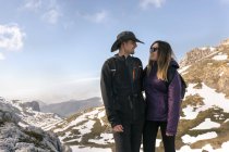 Spain, Asturias, Somiedo, smiling couple in mountains — Stock Photo