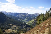 Vista sulla valle di Ellmau, Radstaetter Tauern, Grossarl Valley, Pongau, Austria — Foto stock