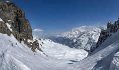 Francia, Les Contamines, sci alpinismo — Foto stock