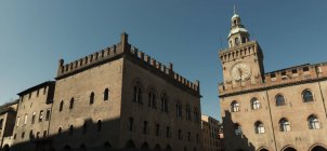 Vista para Palazzo dAccursio e Palazzo Comunale, Bolonha, Itália — Fotografia de Stock