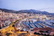Monaco, La Condamine, Monte Carlo in evening — Stock Photo