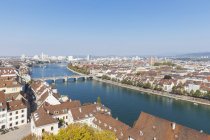 Suíça, Basileia, cidade e rio Reno como visto de Basileia Minster — Fotografia de Stock
