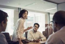 Business people in meeting having interesting discussion — Stock Photo
