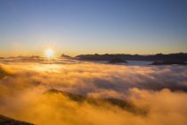 Germany, Bavaria, Bavarian Prealps, Sunset at Jochberg mountain, morning mood — Stock Photo