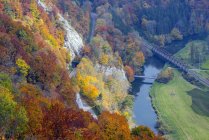 Germania, Baden-Wuerttemberg, Albo Svevo, Alta Valle del Danubio in autunno, Parco Naturale dell'Alto Danubio — Foto stock