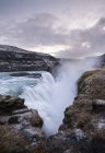 Cascata Gullfoss al crepuscolo, Islanda — Foto stock