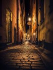 Швеция, Стокгольм, Гамла Стан, освещенный ночью — стоковое фото