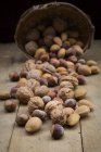 Волоські горіхи мигдаль та фундук — стокове фото