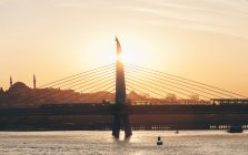 Turkey, Istanbul, Golden Horn, Bosphorus Bridge over water — Stock Photo