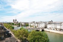 France, Paris, cityscape with Seine and Notre-Dame — Stock Photo