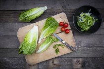 Chopped and whole romaine lettuce — Stock Photo