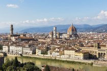 Italie, Toscane, Florence, Paysage urbain, Palazzo Vecchio, Campanile di Giotto et Cathédrale de Florence — Photo de stock