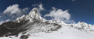 Népal, Himalaya, Khumbu, Everest Region, Ama Dablam et vue sur les sommets enneigés — Photo de stock