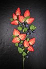 Flor simbólica en forma de fresas y arándanos - foto de stock