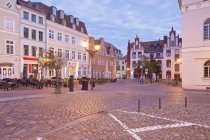 Germany, Wismar, market square at twilight — Stock Photo