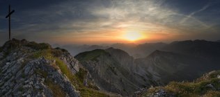 Austria, Tirolo, tramonto a Hinteres Sonnwendjoch — Foto stock