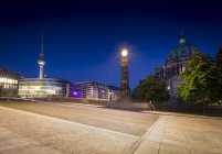 Germany, Berlin, Bridge over the Spree river with TV-Tower and Berliner Dom — Stock Photo