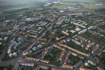 Deutschland, Luftaufnahme von Halberstadt am Abend — Stockfoto