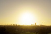 Reino Unido, Londres, horizonte visto desde Primrose Hill en contraluz - foto de stock