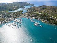 Veduta aerea di English Harbour e Windward Bay di giorno, Antigua e Barbuda, Indie Occidentali — Foto stock