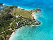Indie Occidentali, Antigua e Barbuda, Antigua, vista aerea, Jolly Harbour e Cocobay Resort — Foto stock