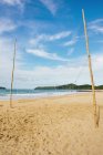 Filippine, Palawan island, Pallavolo rete bambù in spiaggia — Foto stock