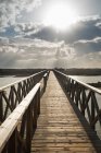 Boardwalk to an island by the coast — Stock Photo