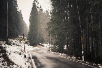 Германия, Бавария, Рамзау, проселочная дорога зимой — стоковое фото