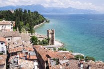 Lake Garda view from Scaliger Castle — Stock Photo