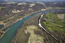 Alemanha, Baviera, Vista aérea do rio Inn e confluência Alz — Fotografia de Stock