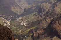 Spain, Canary Islands, La Gomera, Valle Gran Rey, View to mountain village — Stock Photo