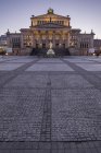 Germany, Berlin, view to lighted Konzerthaus at Gendarmenmarkt in the evening — Stock Photo
