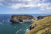 Сполучені Штати Америки, Англії, Корнуолл Tintagel, вид на замок Tintagel — стокове фото