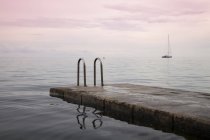 Slovenia, Piran, view to bathing jetty at  twilight — Stock Photo