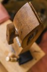 Wooden lacing pony, close up — Stock Photo