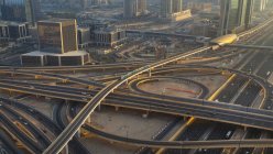 United Arab Emirates, Dubai, Aerial view of Sheikh Zayed Road and metro — Stock Photo