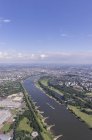Germania, Duesseldorf, foto aerea della città e del fiume Reno — Foto stock