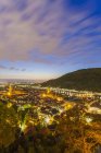 Німеччина, Баден-Вюртемберг, Гейдельберзі, подання до Старого міста у вечірній час зверху — стокове фото