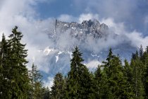 Autriche, Hautes Alpes Allgaeu, Petit Widderstein dans le brouillard pendant la journée — Photo de stock