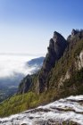 Austria, Styria, Waterfall and mist in Mur Valley on Krumpenalm and aerial mountain landscape — Stock Photo