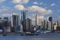 Vista de Manhattan com rio Hudson, Nova York, Estado de Nova York, EUA — Fotografia de Stock