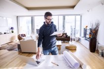 Architect working from home — Stock Photo