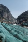 Italy, Campania, Amalfi, Valle delle Ferriere, lemon plantation covered with nets — Stock Photo
