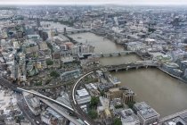 Great Britain, Endland, London, Southwark, View from The Shard to railway triangle near Borough Market, Themse river — Stock Photo