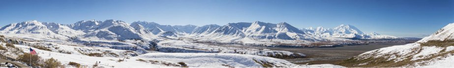 Monte McKinley e Alaska Range no Parque Nacional de Denali, Alasca, EUA — Fotografia de Stock