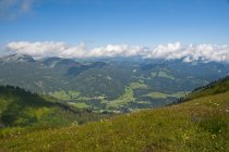 Austria, Allgaeu Alps, Vorarlberg, View from Fellhorn to Kleinwalsertal — Stock Photo