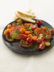 Tomato salad with greens — Stock Photo