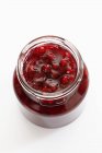 Cranberry sauce in jar — Stock Photo