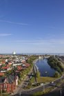 Allemagne, Rostock, Vue du port avec Warnow River — Photo de stock